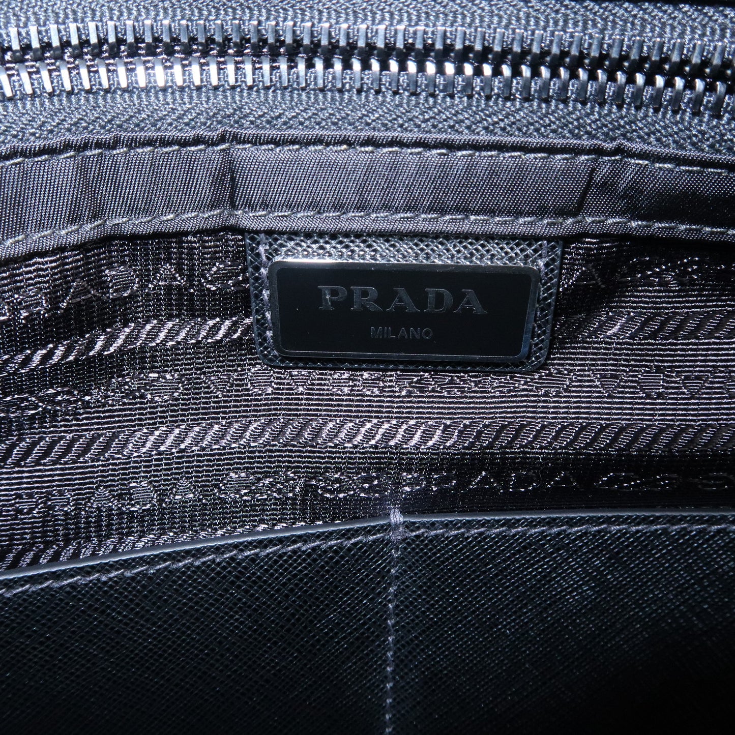 PRADA Logo Nylon Leather Shoulder Bag NERO Black 2VD768