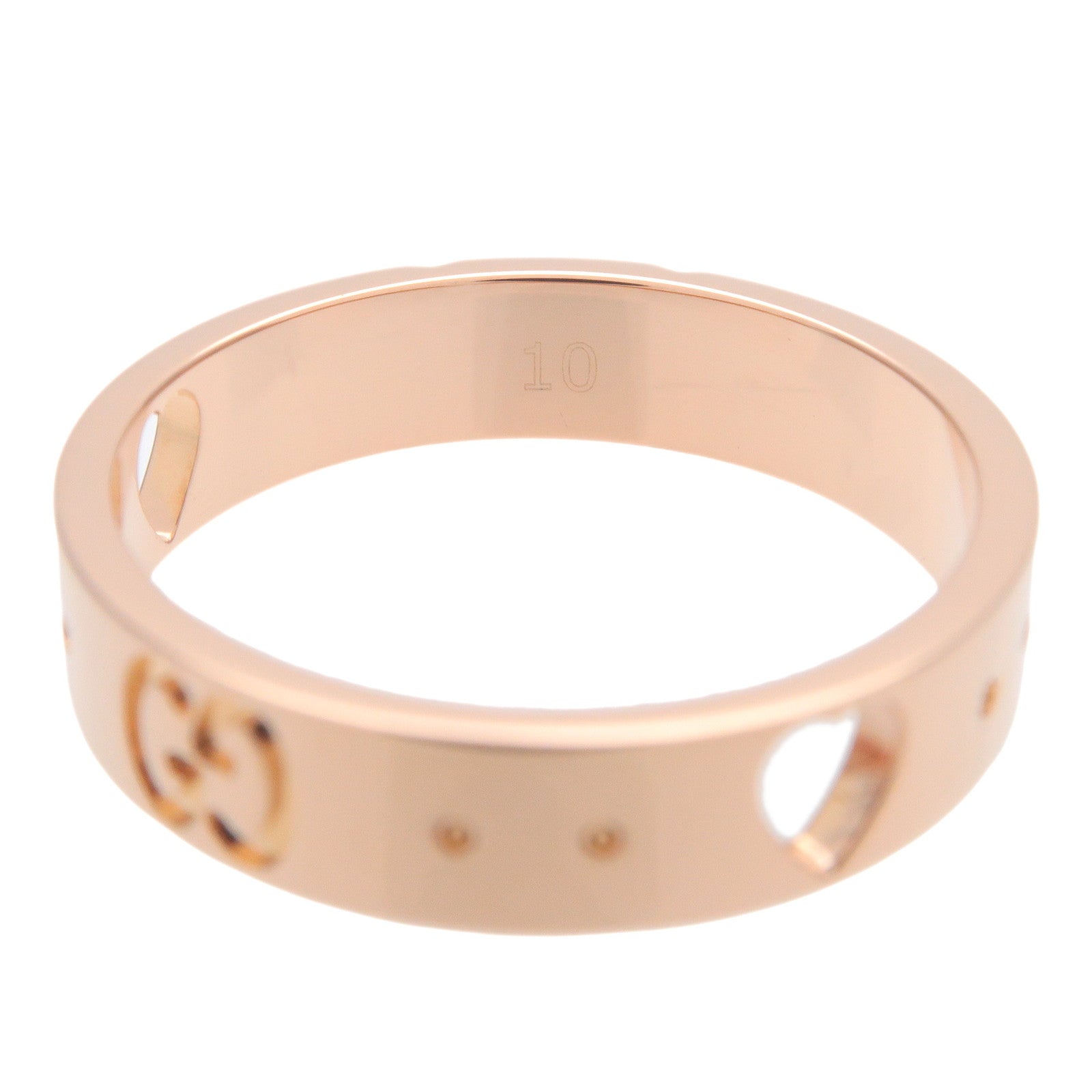 GUCCI Icon Amore Ring K18PG 750PG Rose Gold #10 US5 EU50