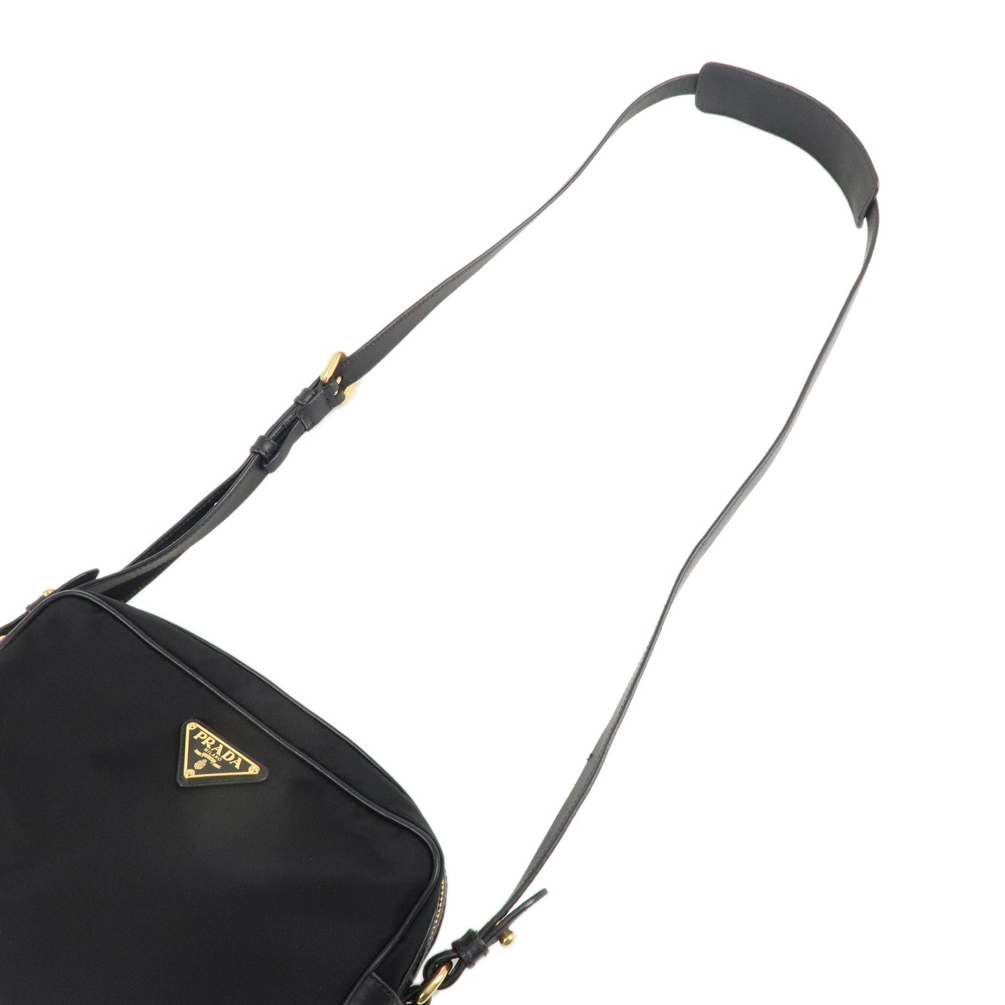 PRADA Logo Nylon Leather Shoulder Bag Crossbody Bag 1BH089