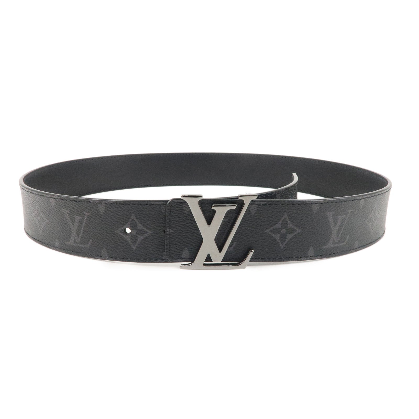 Louis-Vuitton-Monogram-Eclipse-Saint-Tulle-Belt-90/36-Black-M9043