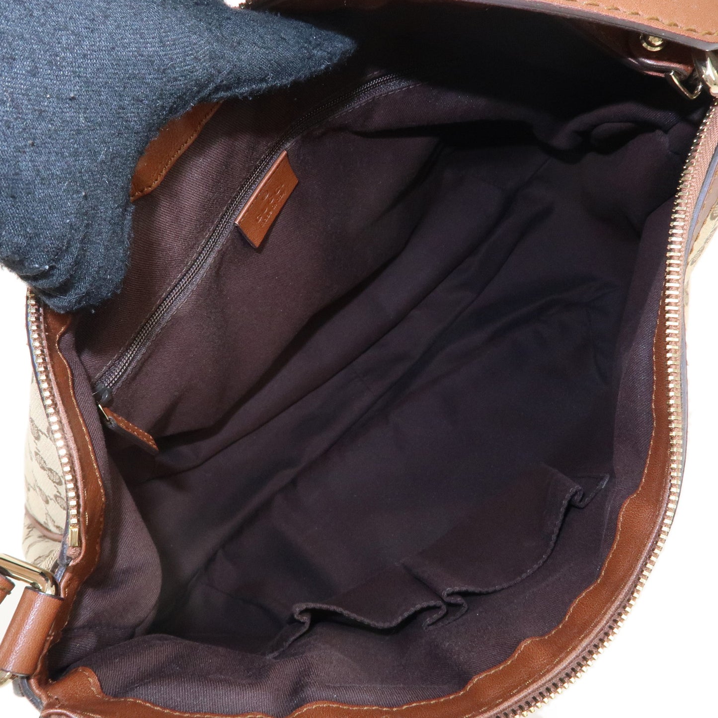 GUCCI Sukey GG Canvas Leather Shoulder Bag Beige Brown 232955