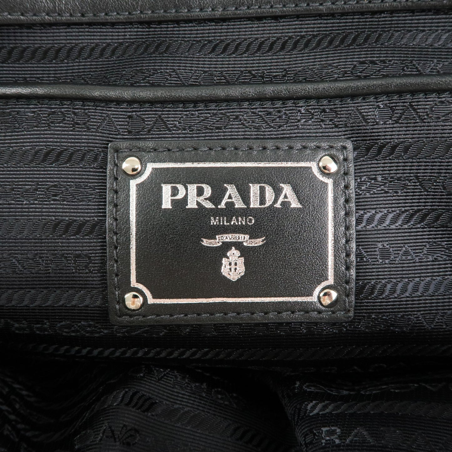 PRADA Logo Nylon Leather 2Way Hand Bag Shoulder Bag Black BL0912
