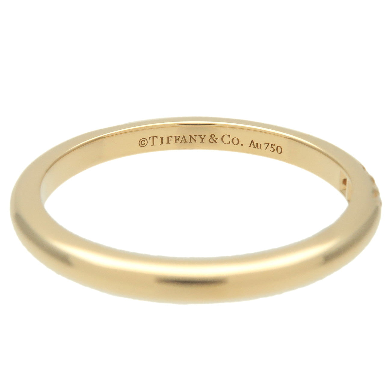 Tiffany&Co. Classic Band 3P Diamond Ring K18 Yellow Gold US6-6.5