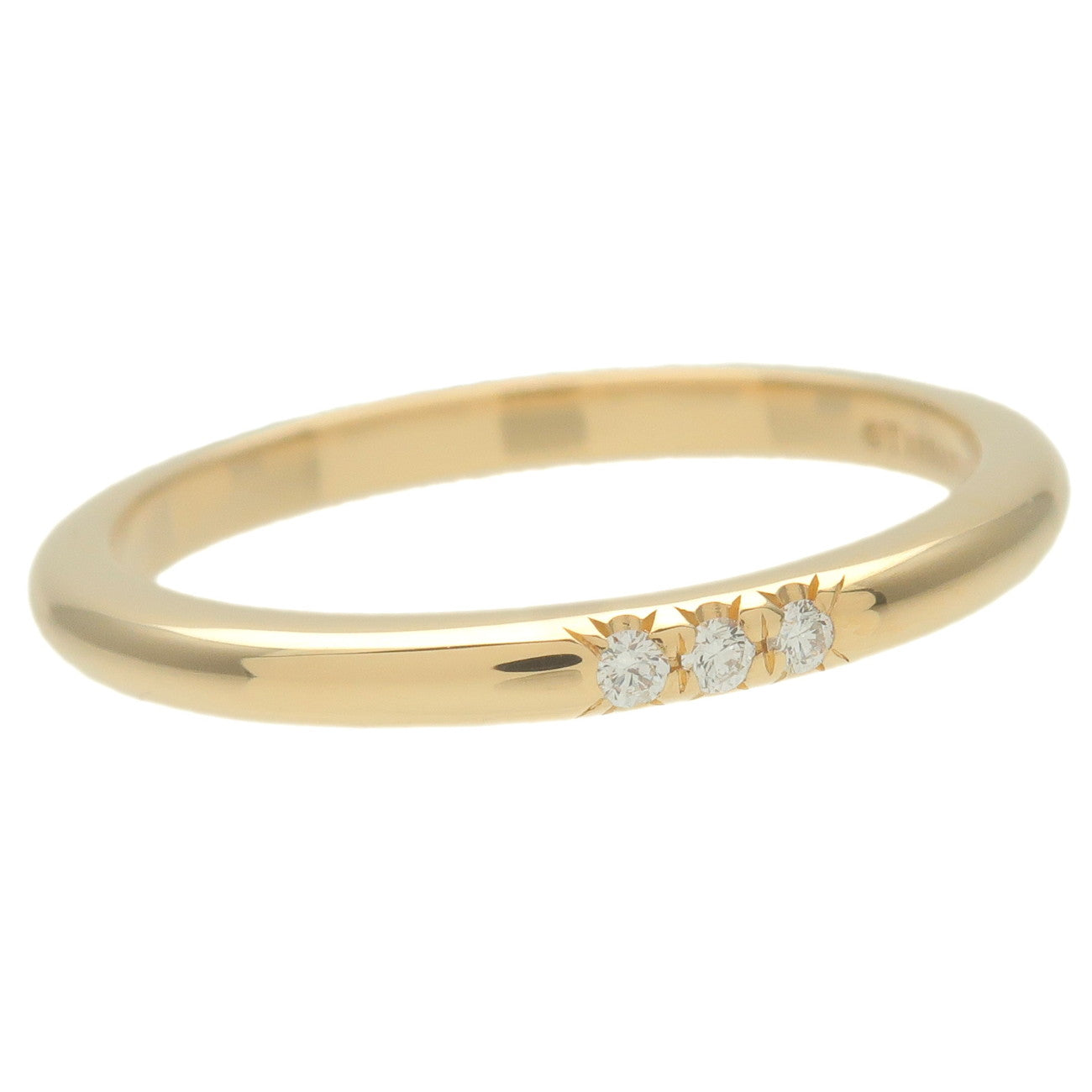 Tiffany&Co. Classic Band 3P Diamond Ring K18 Yellow Gold US6-6.5