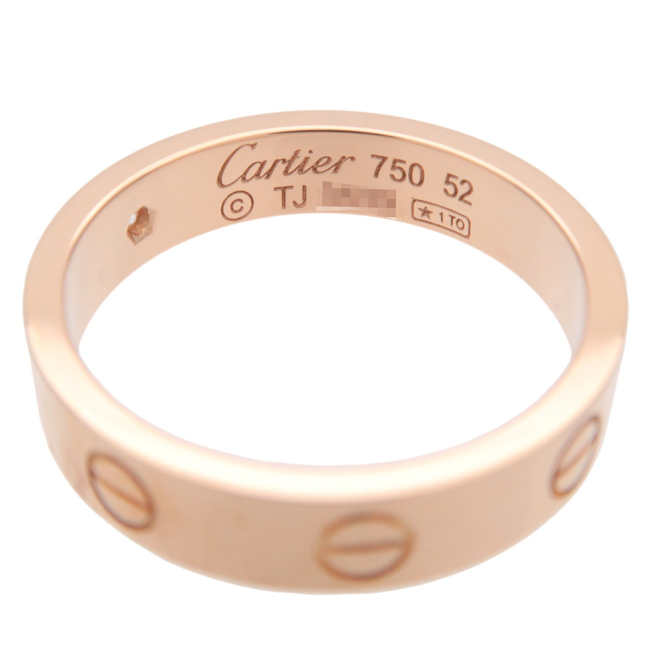 Cartier Mini Love Ring 1P Diamond K18PG 750 Rose Gold #52 US6-6.5