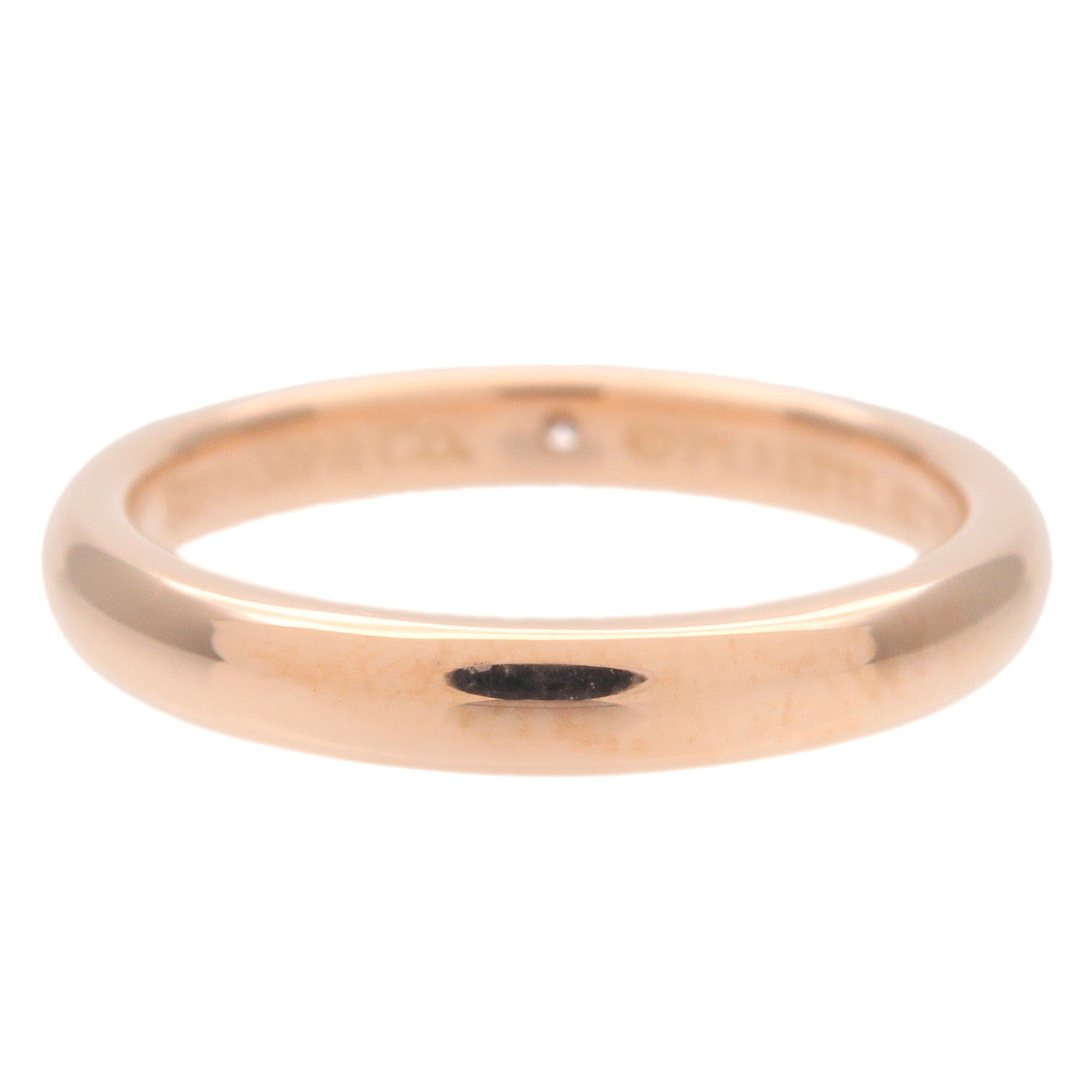 Tiffany&Co. Stacking Band Ring 1P Diamond K18 Rose Gold US5 EU49