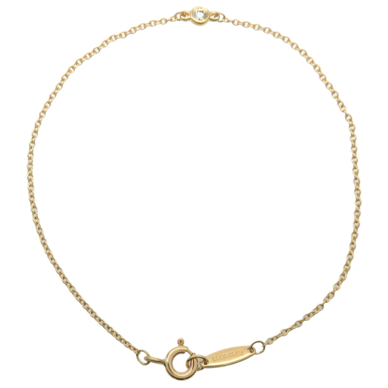 Tiffany&Co. By The Yard 1P Diamond Bracelet 0.05ct K18 Yellow Gold