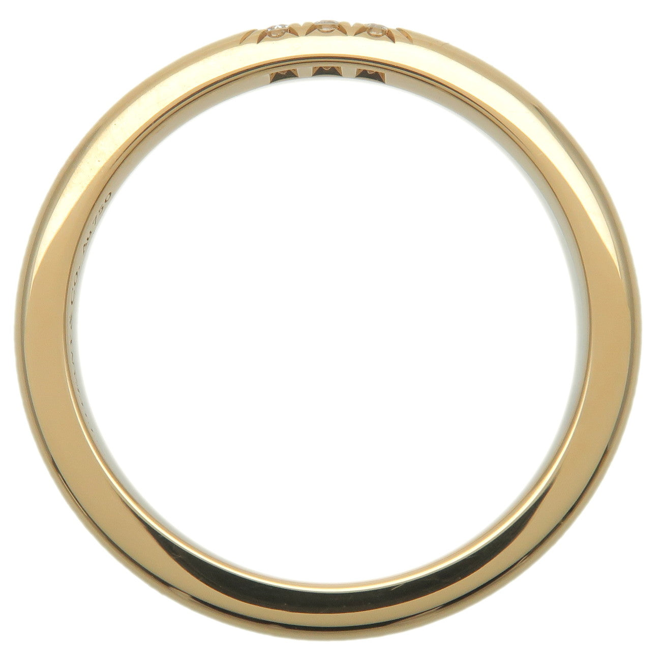 Tiffany&Co. Classic Band 3P Diamond Ring K18 Yellow Gold US5.5