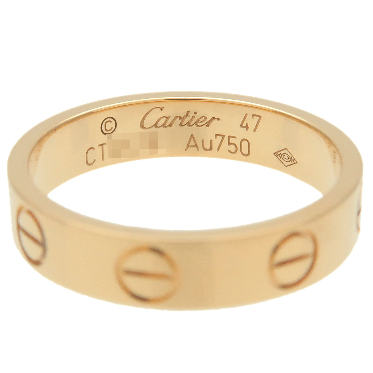Cartier Mini Love Ring K18YG 750YG Yellow Gold #47 US4 EU47 HK8.5