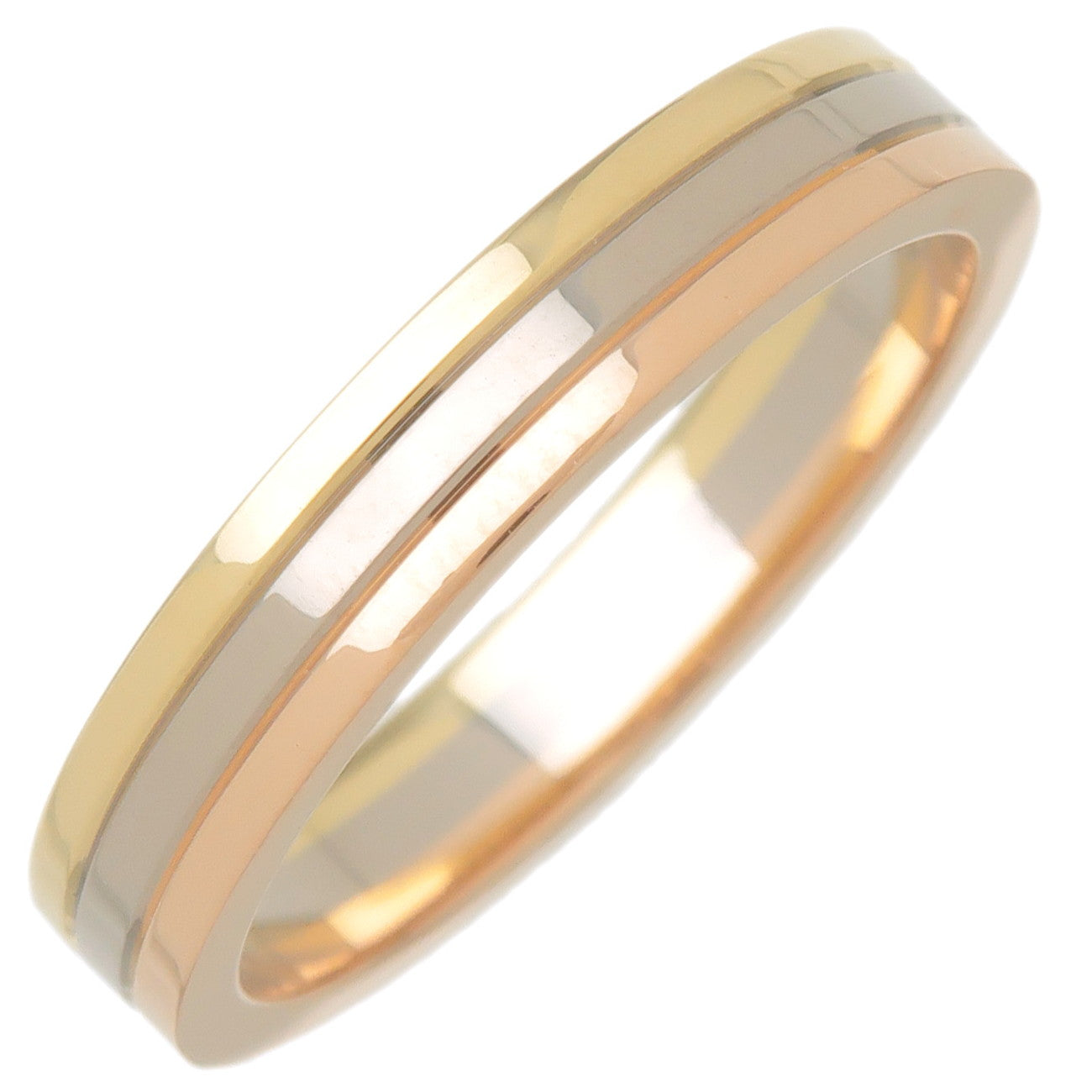 Cartier-Vendome-Three-Color-Ring-K18-750YG/WG/PG-#51-US5.5-6