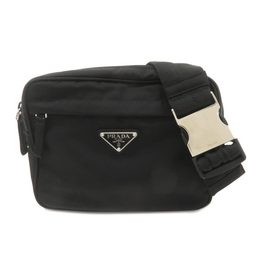 PRADA-Logo-Nylon-Waist-Bag-Belt-Bag-Fanny-Pack-Black-2VL001