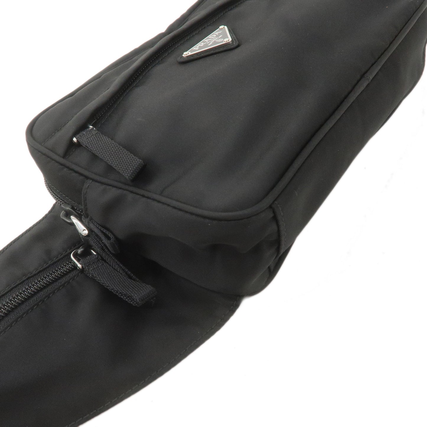 PRADA Logo Nylon Waist Bag Belt Bag Fanny Pack Black 2VL001