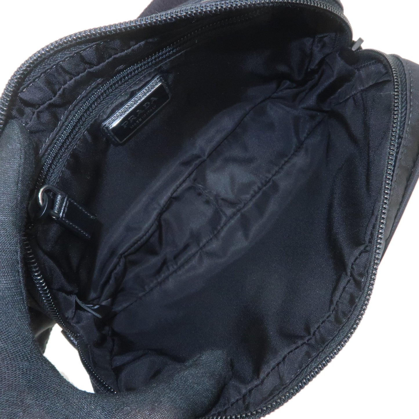 PRADA Logo Nylon Waist Bag Body Bag Fanny Pack Black 2VL977
