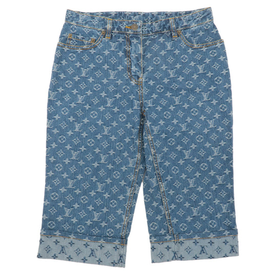 Louis-Vuitton-Monogram-Denim-Denim-Pants-Half-Pants-Blue-RW051B