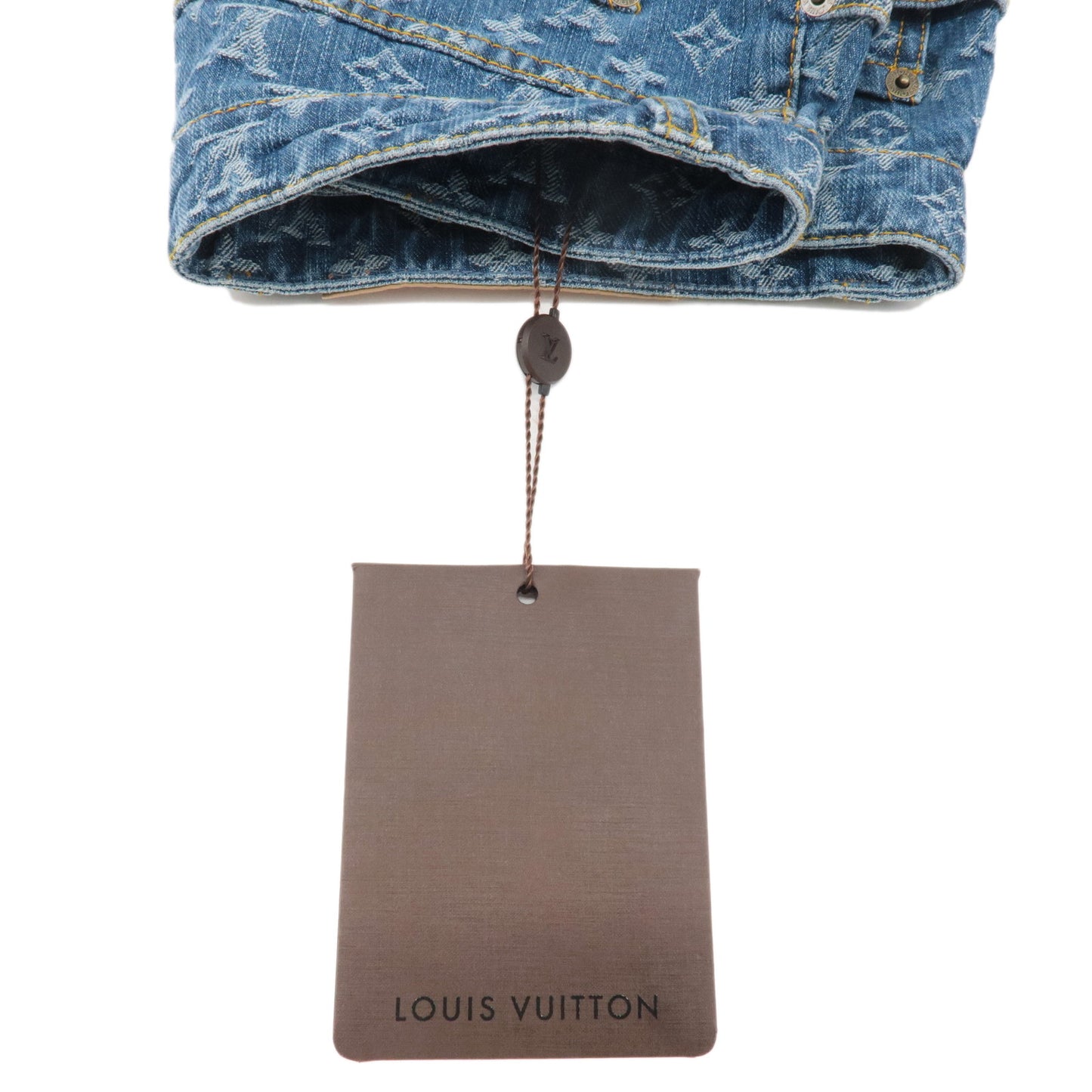 Louis Vuitton Monogram Denim Denim Pants Half Pants Blue RW051B
