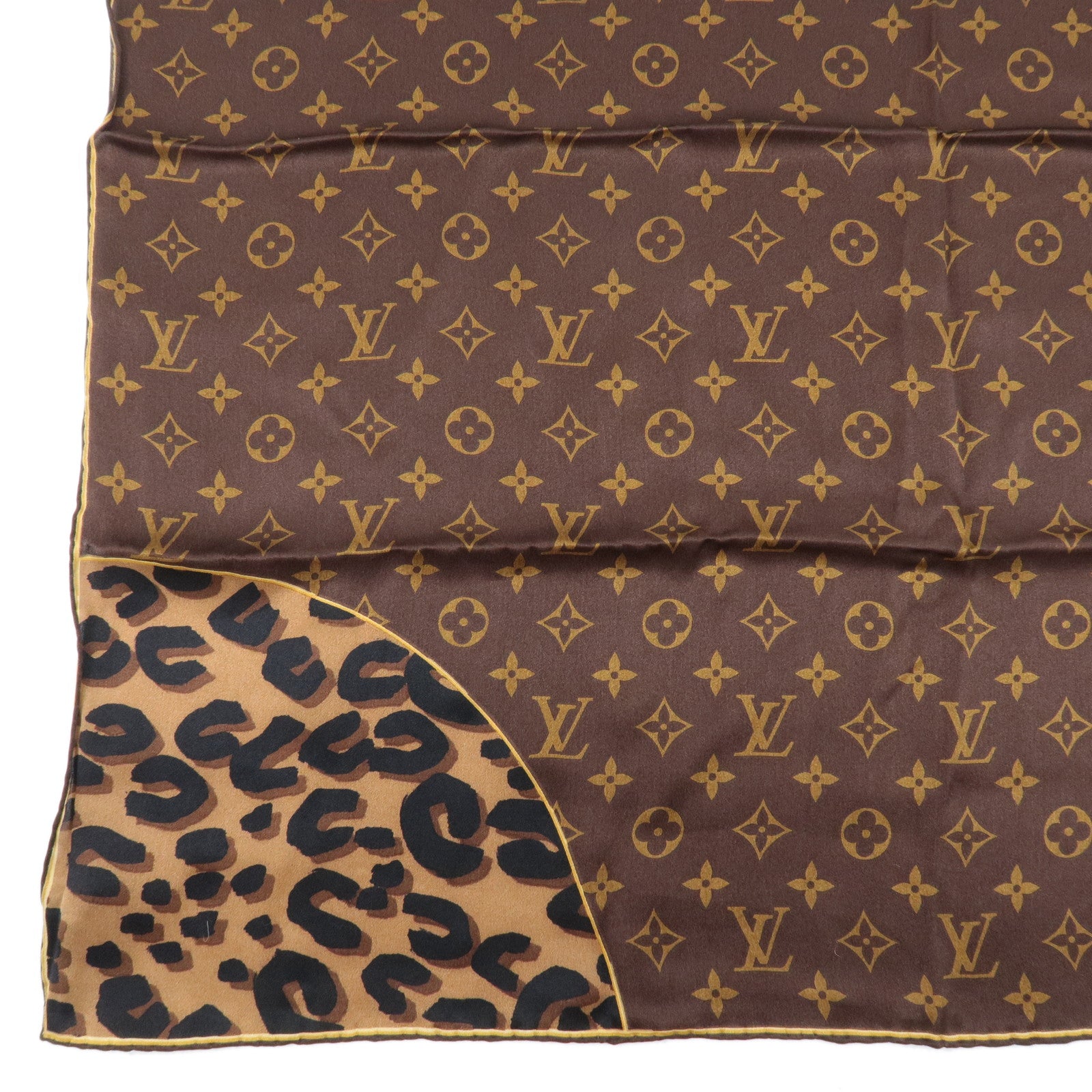 Louis-Vuitton-Carre-Monogram-Leopard-100%-Silk-Scarf-M72124 – dct 