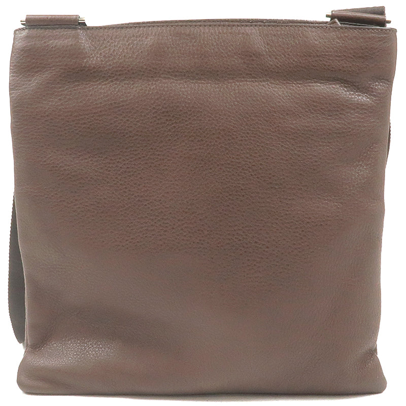 PRADA Leather Shoulder Bag Purse Brown
