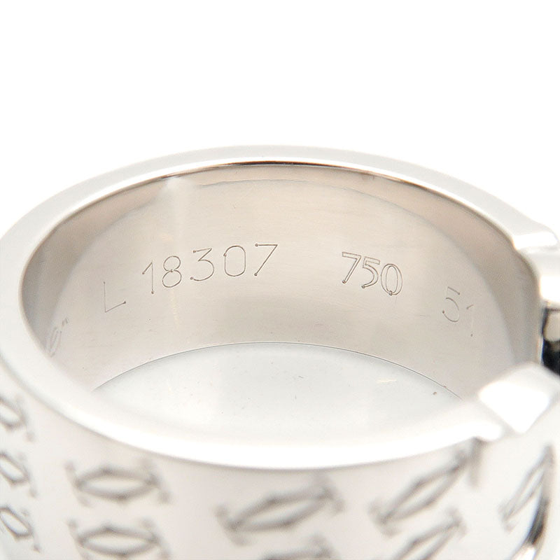 Cartier 2C Happy Birth Day Ring K18 White Gold #51 US6 EU52