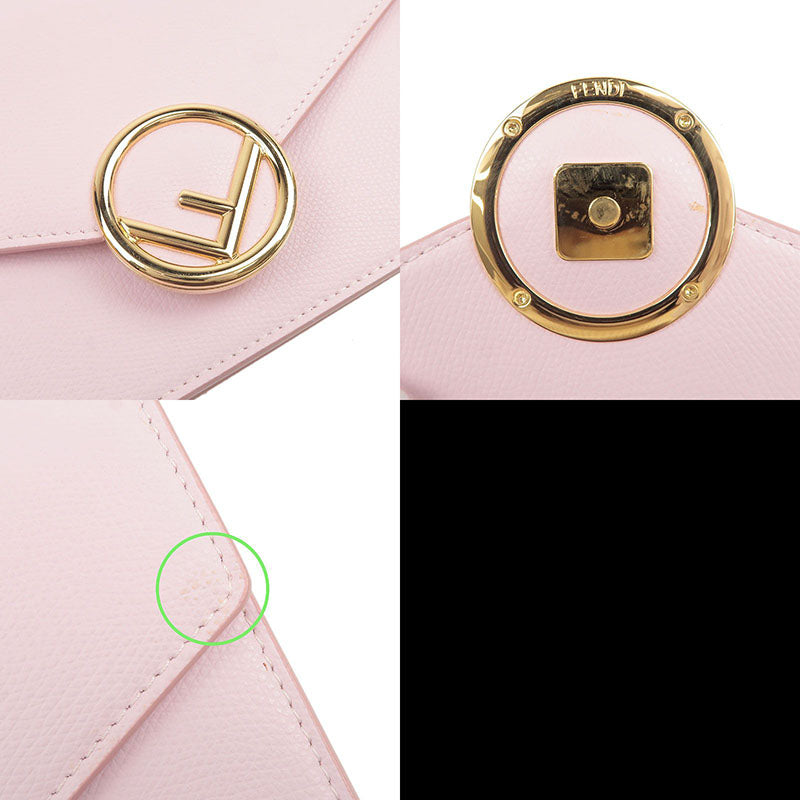 FENDI F is FENDI Leather Chain Wallet Pink 8BS006