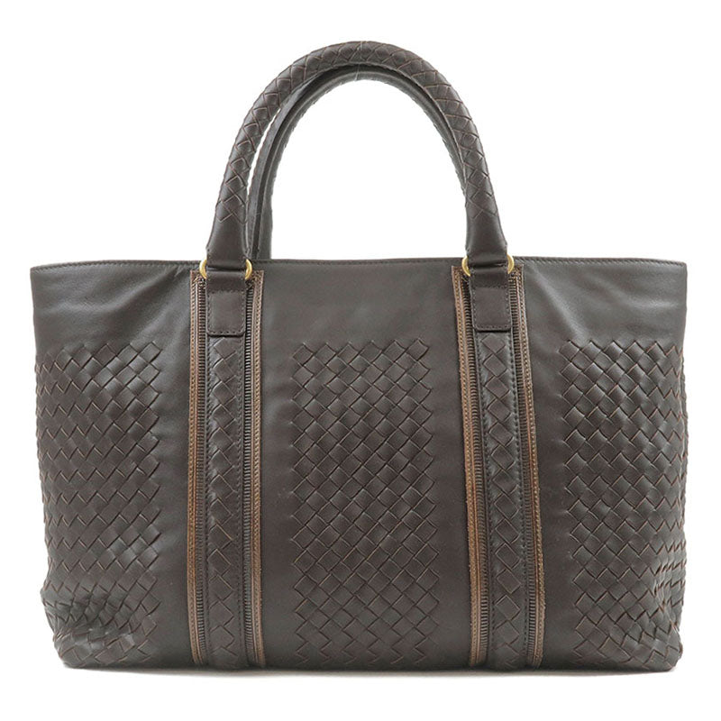 BOTTEGA-VENETA-Intrecciato-Leather-Tote-Bag-Dark-Brown-161761