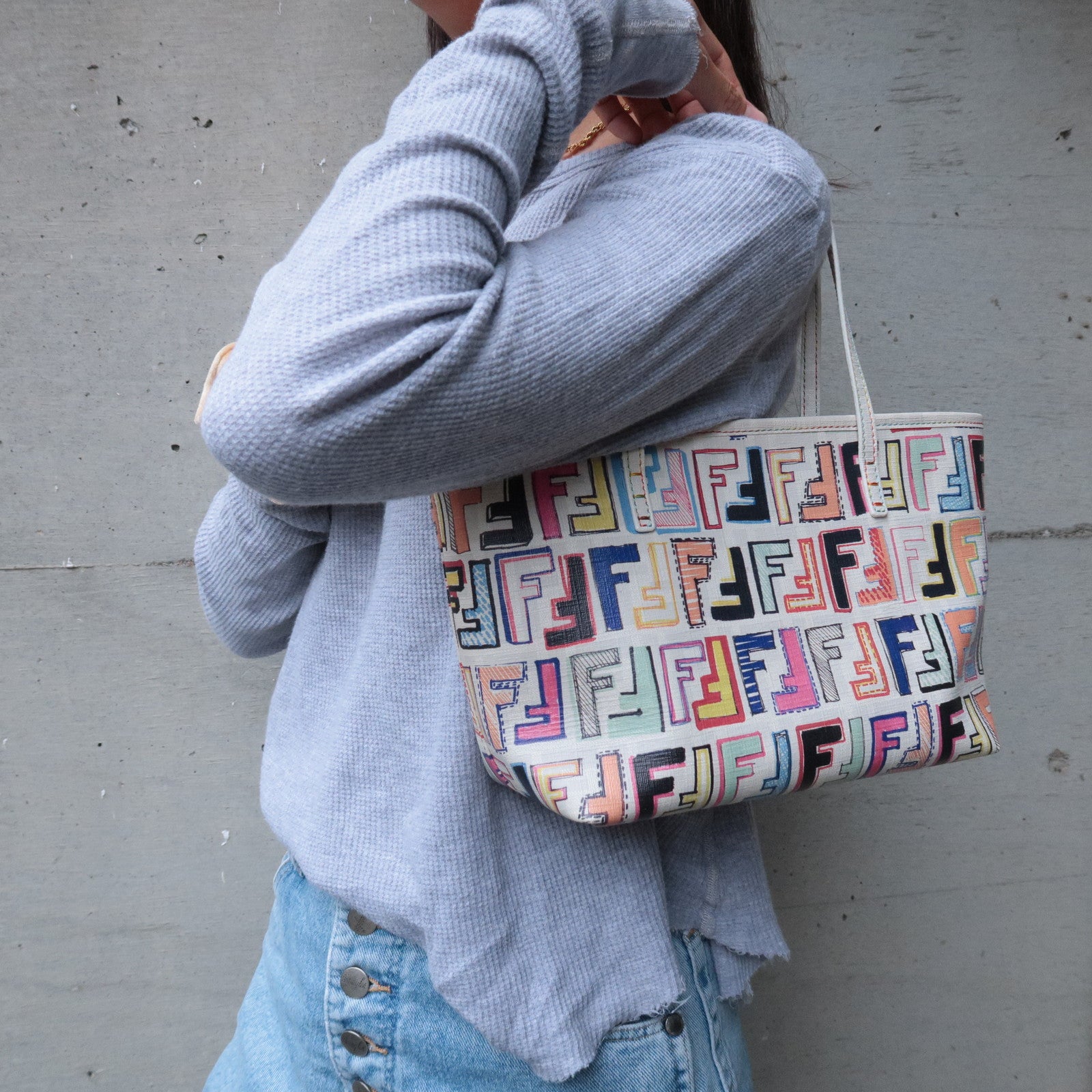 Fendi multicolor tote Clearance